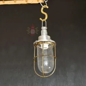 - SL 11032 4 Authentic Vintage Aluminium Caged Pendant Light – Nautical Hanging Salvage