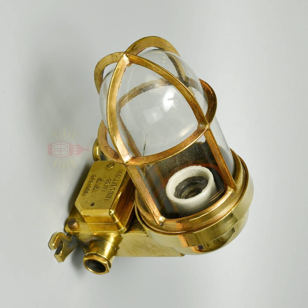 - SL 11733 4 rotated Authentic Vintage Brass Passageway Light – Polished Nautical Wall Lamp