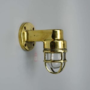 Authentic Vintage Small Brass 90 Degree Wall Light – Nautical Passageway Salvage