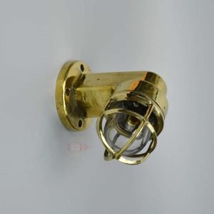 Authentic Vintage Small Brass 90 Degree Wall Light – Nautical Passageway Salvage