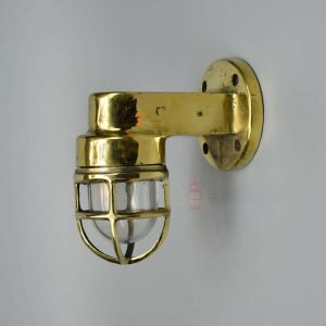 Authentic Vintage Small Brass 90 Degree Wall Light – Nautical Passageway Salvage