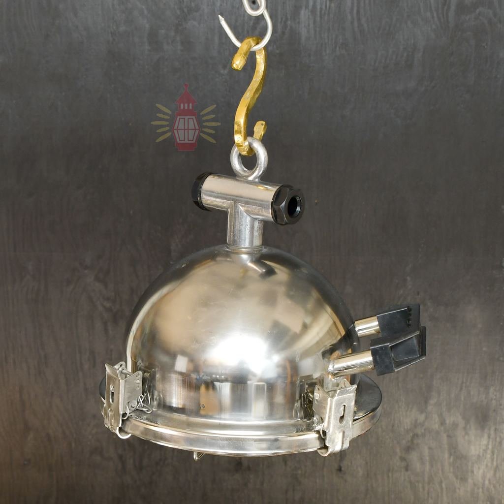 - SL 11738 1 Authentic Vintage Stainless Steel Cargo Pendant Light – Polished Nautical Hanging