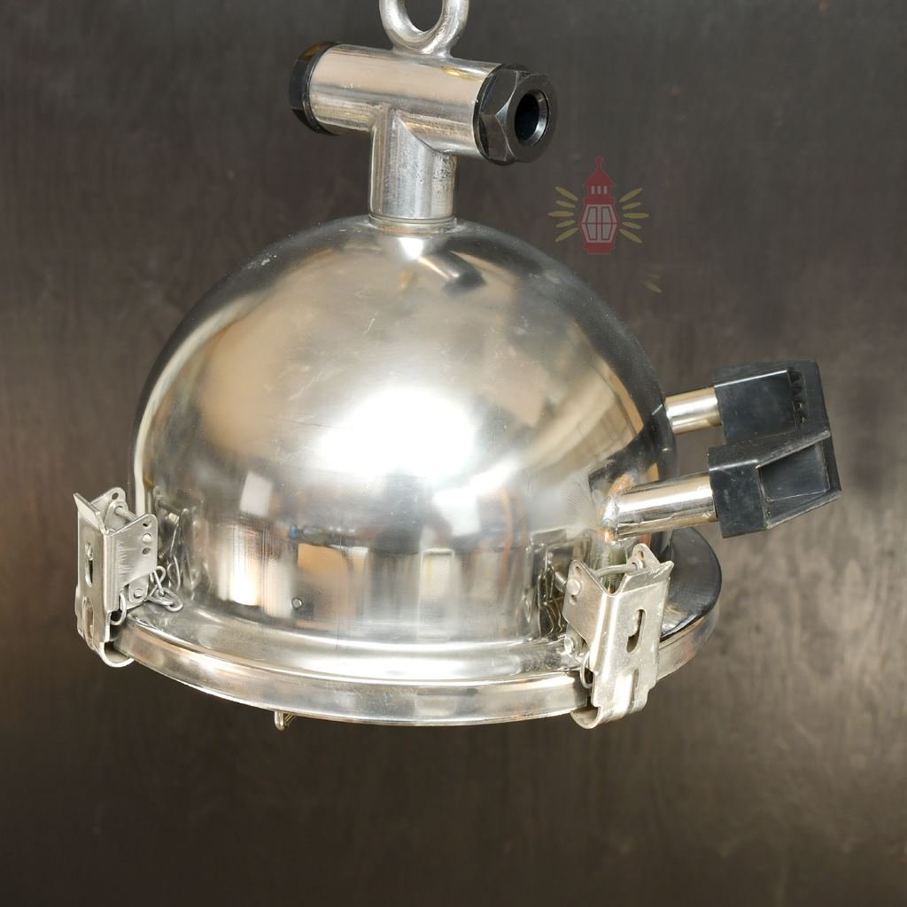 - SL 11738 4 Authentic Vintage Stainless Steel Cargo Pendant Light – Polished Nautical Hanging