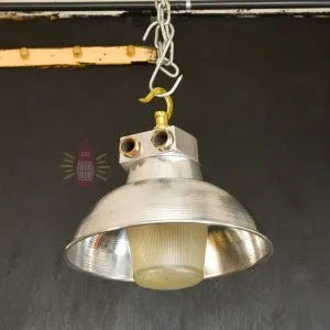 - SL 11741 4 Authentic Vintage Aluminium Pendant Light with Shade – Polished Nautical Hanging