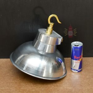 Authentic Vintage Aluminium Pendant Light with Shade – Polished Nautical Hanging