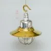 - SL 11744 1 Authentic Vintage Aluminium Pendant Light with Brass Shade – Nautical Hanging Salvage