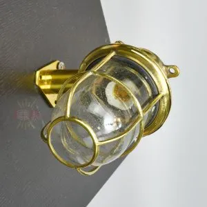 - SL 11745 2 Authentic Vintage Brass Ship Engine Room Security Light