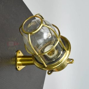Authentic Vintage Brass Ship Engine Room Security Light