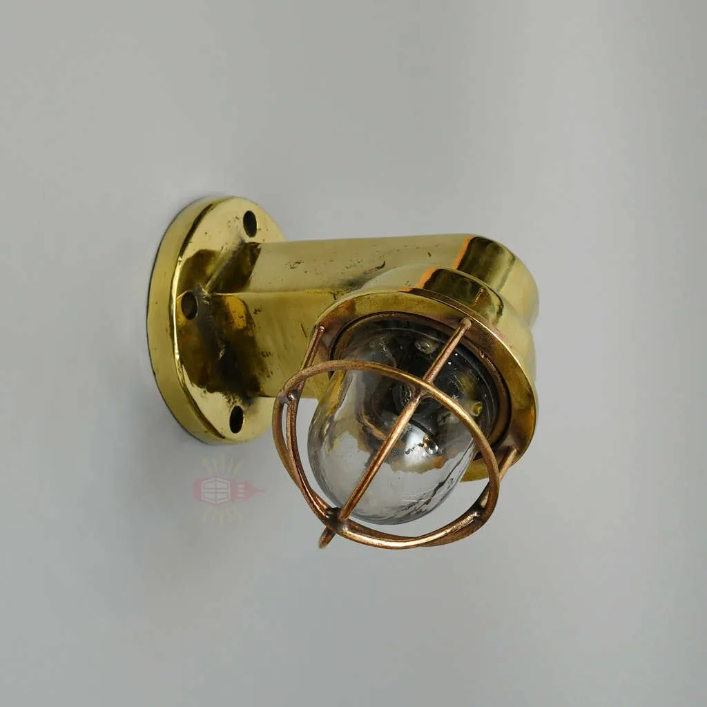 - SL 11748 2 rotated Authentic Vintage Small Brass 90 Degree Light – Nautical Passageway Salvage