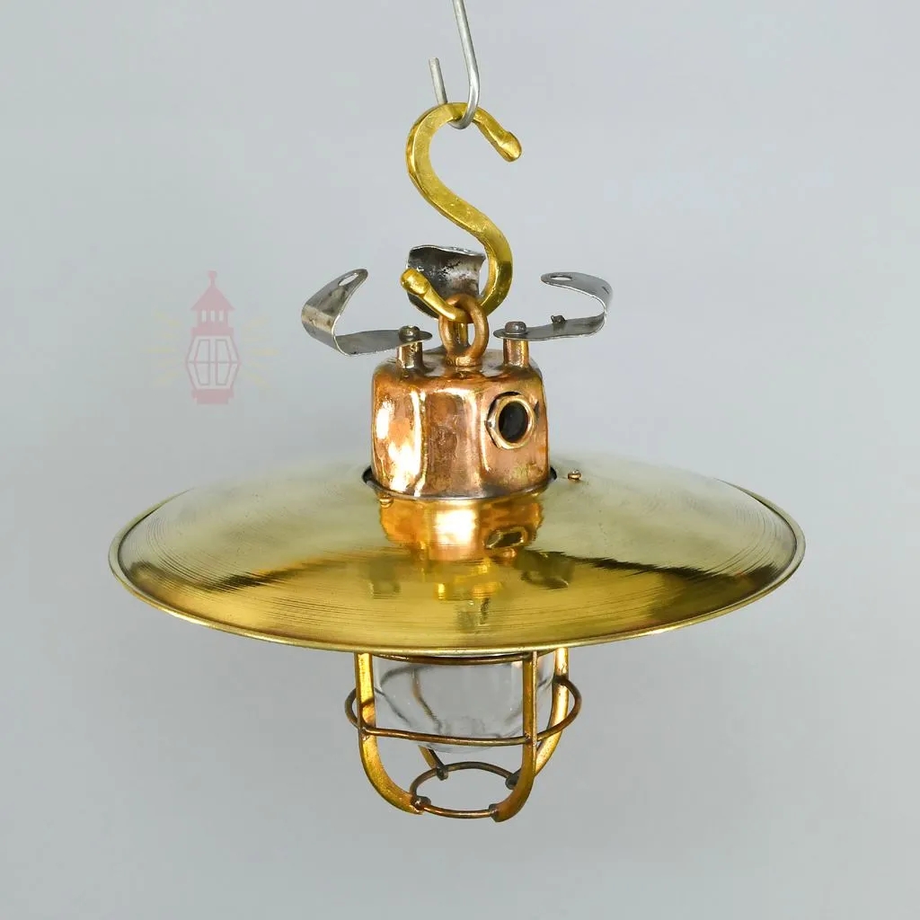 - SL 11749 1 Authentic Vintage Three Angle Brass Nautical Pendant Light