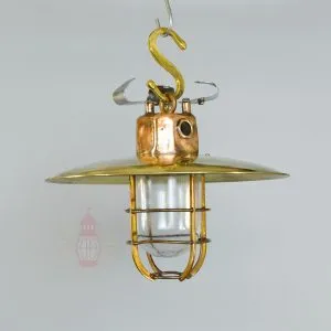 - SL 11749 2 Authentic Vintage Three Angle Brass Nautical Pendant Light