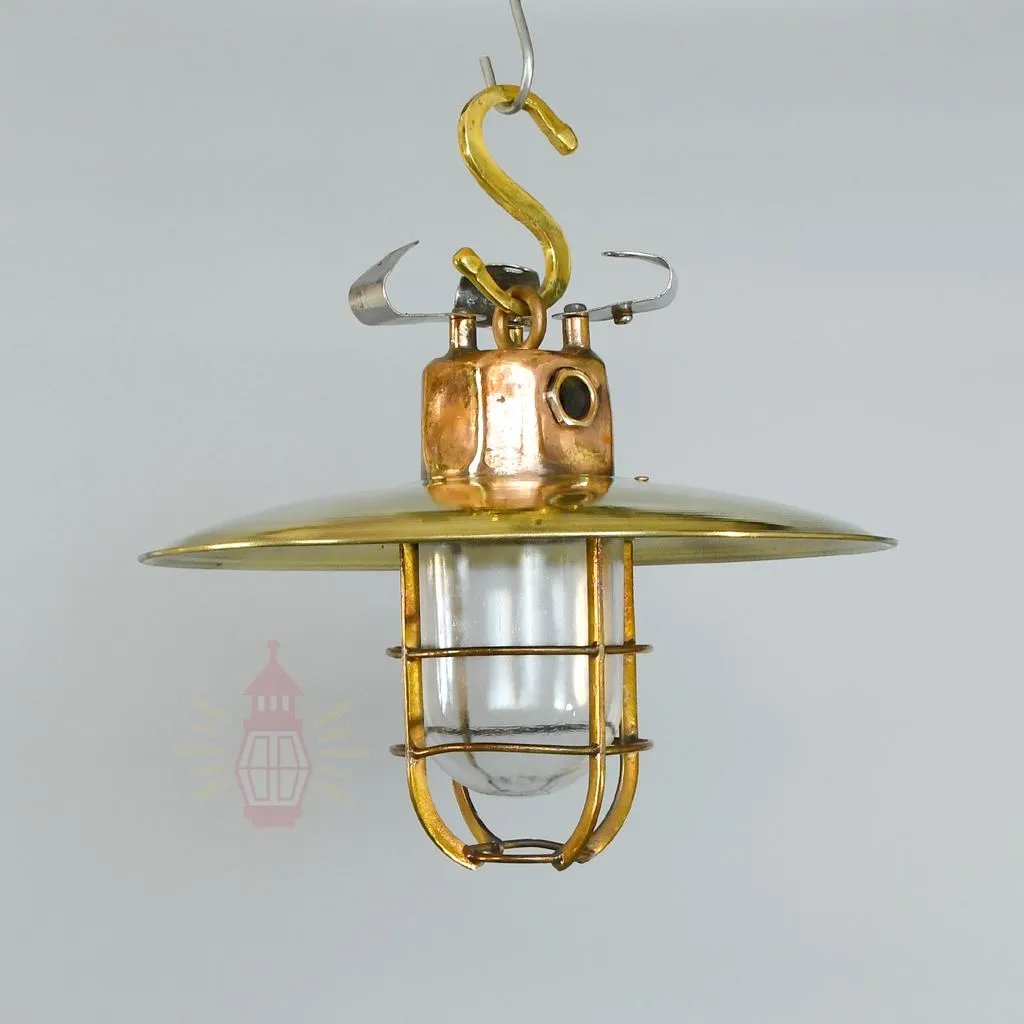 - SL 11749 2 Authentic Vintage Three Angle Brass Nautical Pendant Light