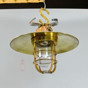 Authentic Vintage Three Angle Brass Nautical Pendant Light