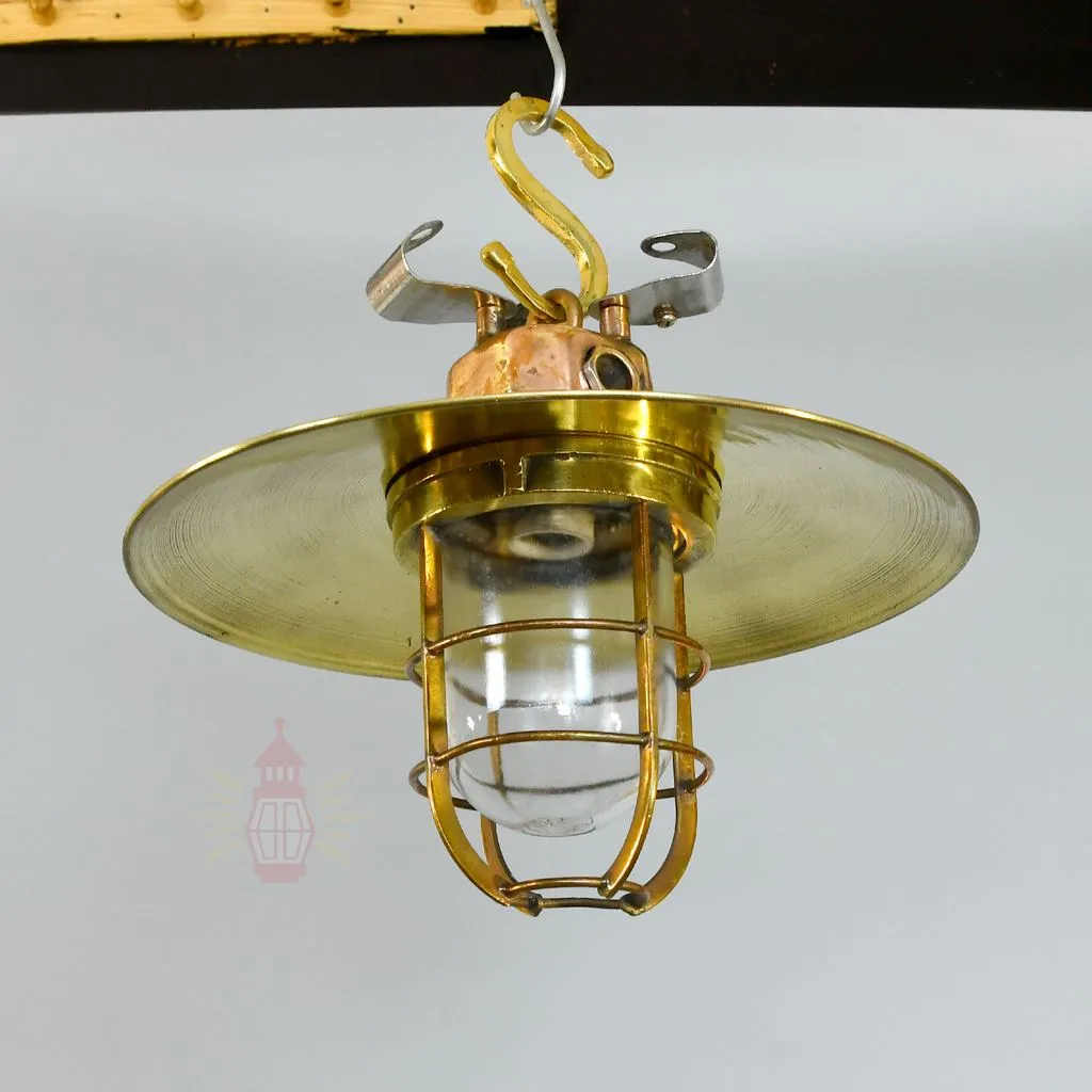 - SL 11749 4 Authentic Vintage Three Angle Brass Nautical Pendant Light