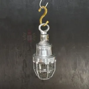 Authentic Vintage Polished Aluminium Nautical Pendant Light