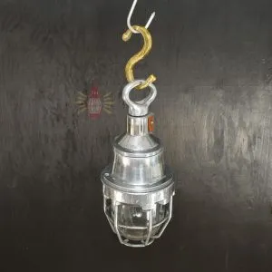 - SL 11758 2 Authentic Vintage Polished Aluminium Nautical Pendant Light