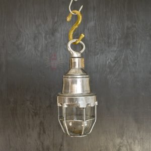 Authentic Vintage Polished Aluminium Nautical Pendant Light