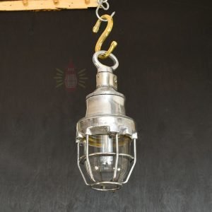 Authentic Vintage Polished Aluminium Nautical Pendant Light