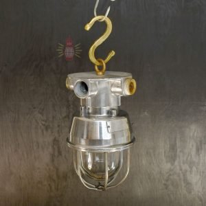 Authentic Vintage Polished Aluminium Nautical Pendant Light