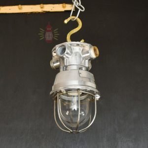 Authentic Vintage Polished Aluminium Nautical Pendant Light