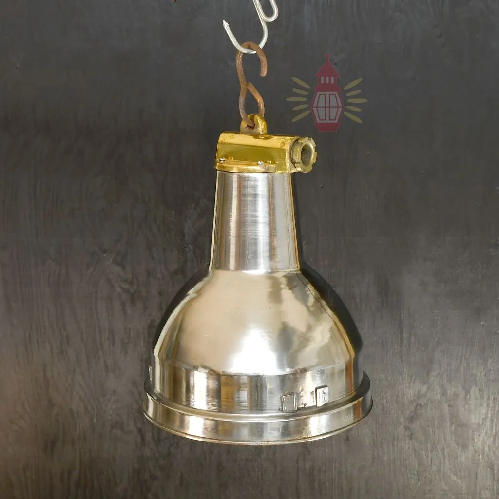- SL 11766 1 Authentic Vintage Stainless Steel Pendant Light – Polished Nautical Hanging Lamp
