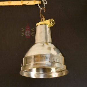 Authentic Vintage Stainless Steel Pendant Light – Polished Nautical Hanging Lamp