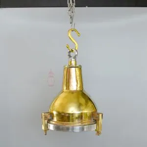 - SL 11787 4 Authentic Vintage Polished Brass Cargo Pendant Light