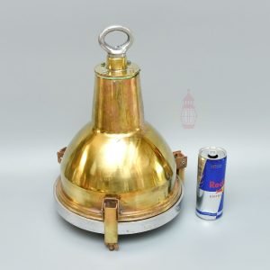 Authentic Vintage Polished Brass Cargo Pendant Light