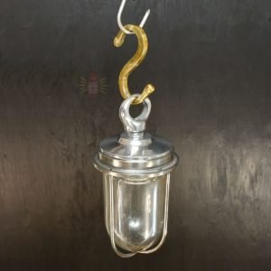 Authentic Polished Aluminium Pendant Light – Vintage Nautical Hanging Lamp