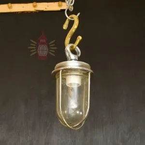 Authentic Polished Aluminium Pendant Light – Vintage Nautical Hanging Lamp