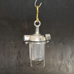Authentic Vintage Polished Aluminium Nautical Pendant Light