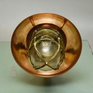 - SL 11794 2 Authentic Brass Wall Light with Copper Shade – Nautical Maritime Reproduction