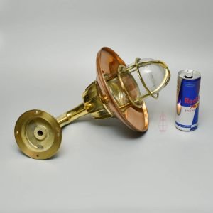 Authentic Brass Wall Light with Copper Shade – Nautical Maritime Reproduction