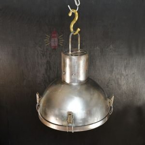 Authentic Large Vintage Iron Cargo Pendant Light