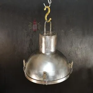 - SL 11797 2 Authentic Large Vintage Iron Cargo Pendant Light