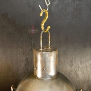 Authentic Large Vintage Iron Cargo Pendant Light