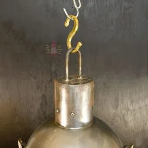 - SL 11797 3 Authentic Large Vintage Iron Cargo Pendant Light