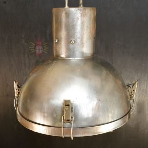 Authentic Large Vintage Iron Cargo Pendant Light