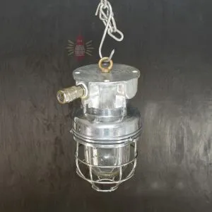 Authentic Vintage Aluminium Pendant Light – Polished Nautical Hanging Lamp