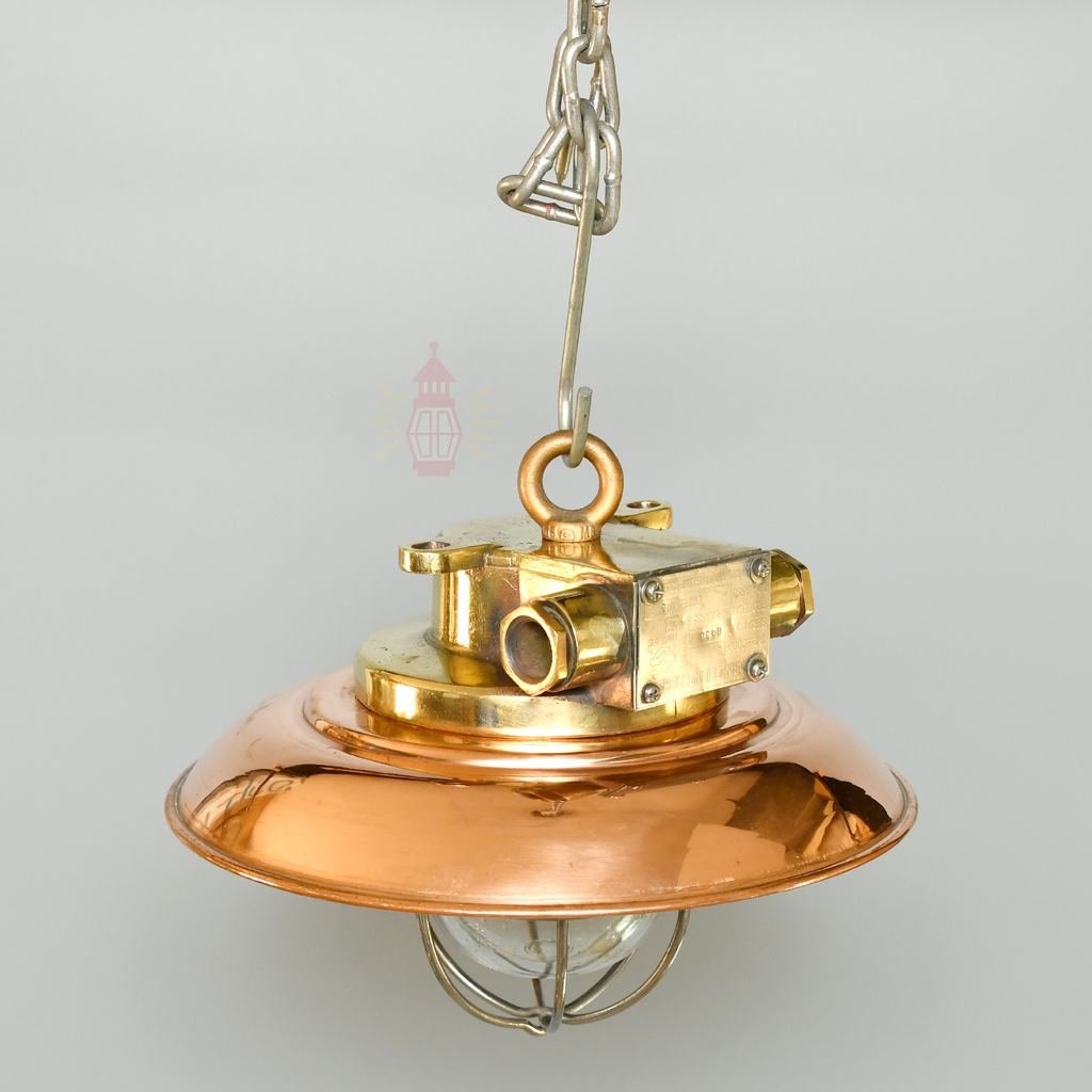 - SL 11799 2 Authentic Vintage Brass Pendant Light with Copper Shade