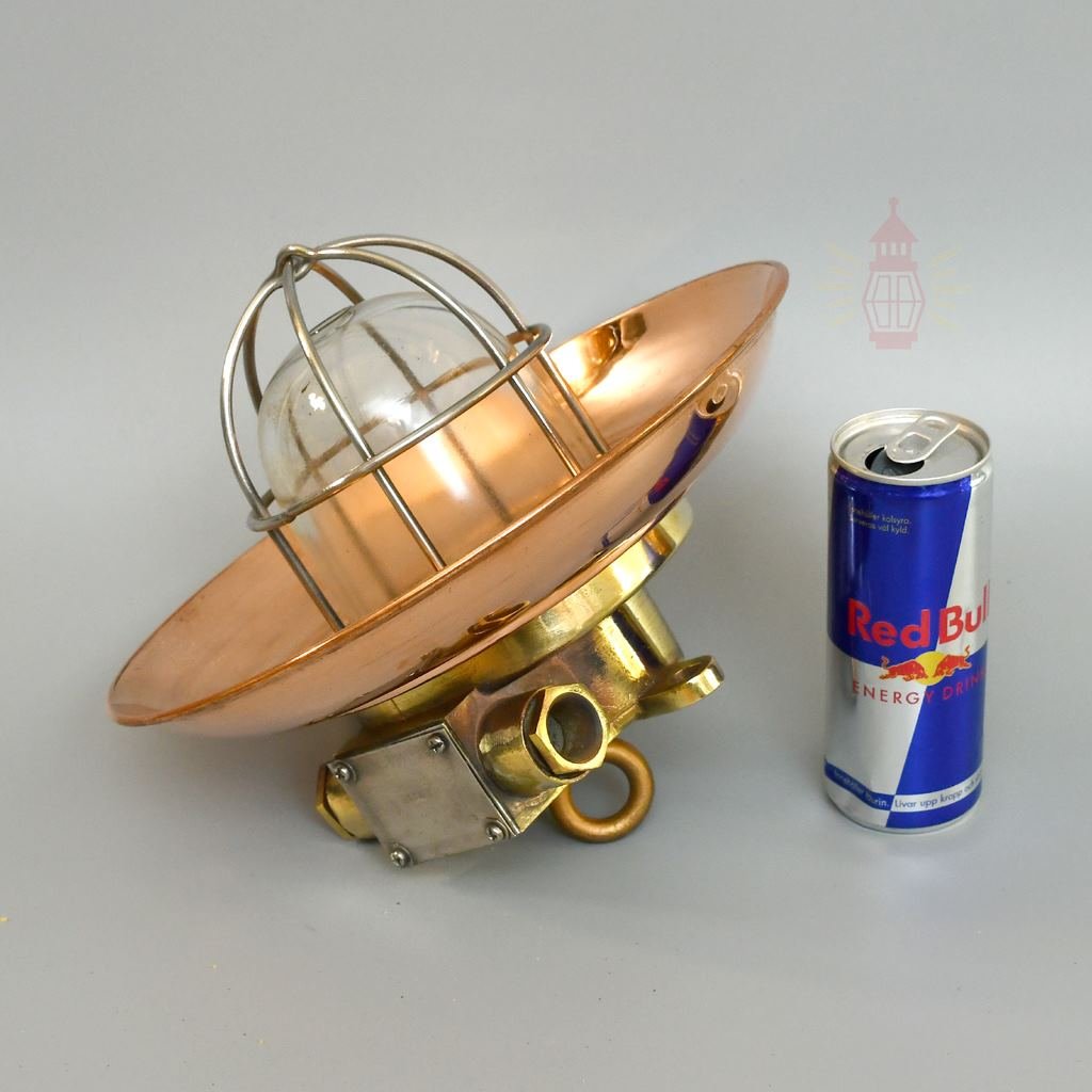 - SL 11799 5 Authentic Vintage Brass Pendant Light with Copper Shade