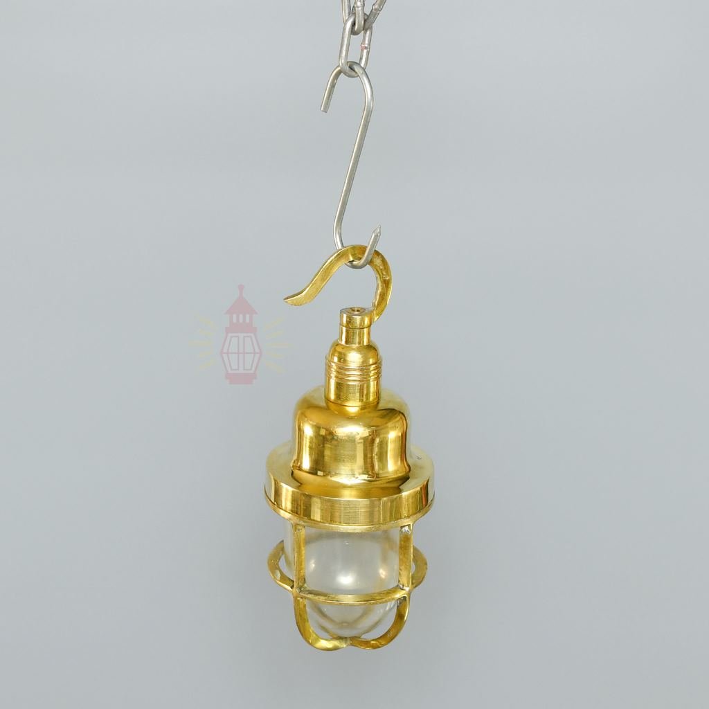 - SL 11805 1 Authentic Polished Brass Hanging Lamp – Vintage Nautical Pendant