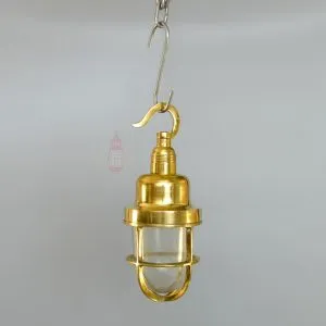 - SL 11805 3 Authentic Polished Brass Hanging Lamp – Vintage Nautical Pendant