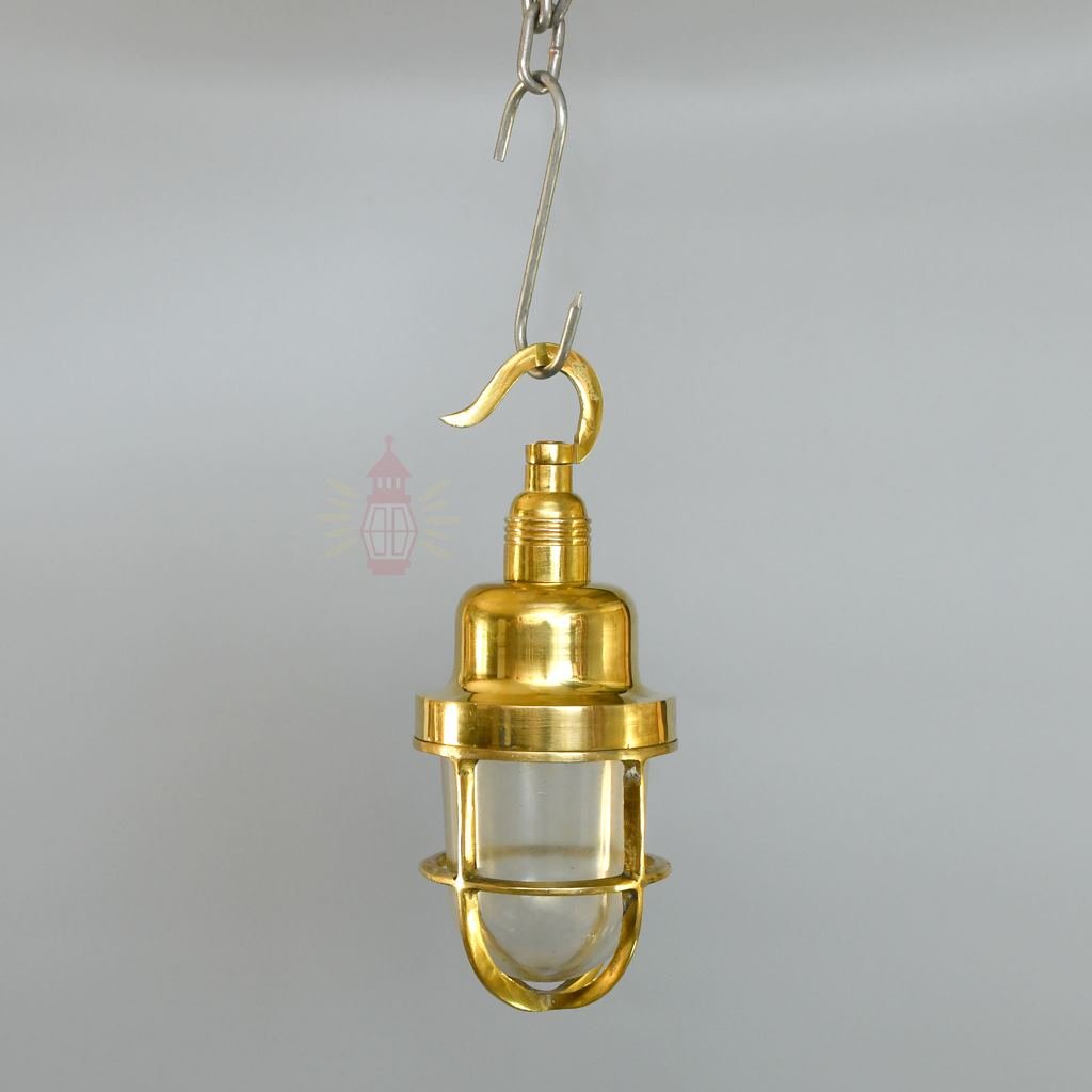 - SL 11805 3 Authentic Polished Brass Hanging Lamp – Vintage Nautical Pendant