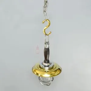 - SL 11806 1 Authentic Vintage Brass Hanging Lamp with Handle and Shade – Nautical Salvage