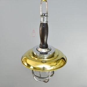- SL 11806 2 Authentic Vintage Brass Hanging Lamp with Handle and Shade – Nautical Salvage