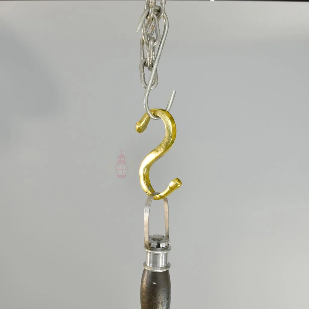 - SL 11806 3 Authentic Vintage Brass Hanging Lamp with Handle and Shade – Nautical Salvage