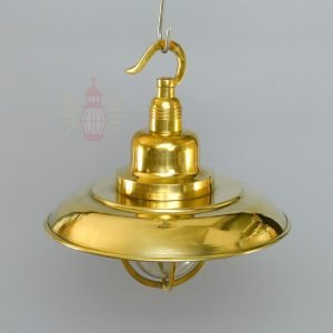Authentic Vintage Wiska Brass Pendant Light with Shade