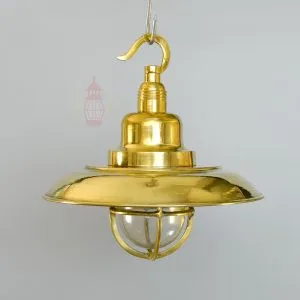 - SL 11816 2 Authentic Vintage Wiska Brass Pendant Light with Shade