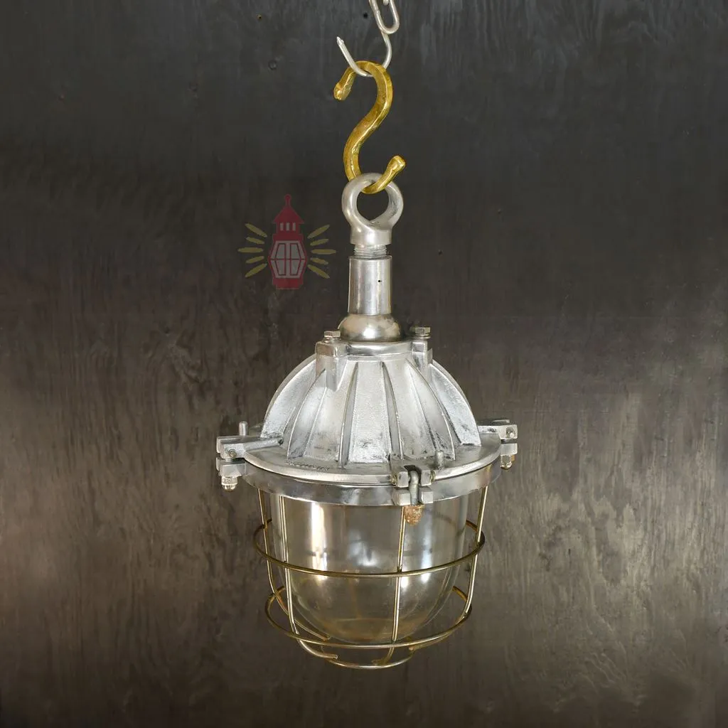 - SL 11819 1 Authentic Vintage Polished Aluminium Nautical Pendant Light